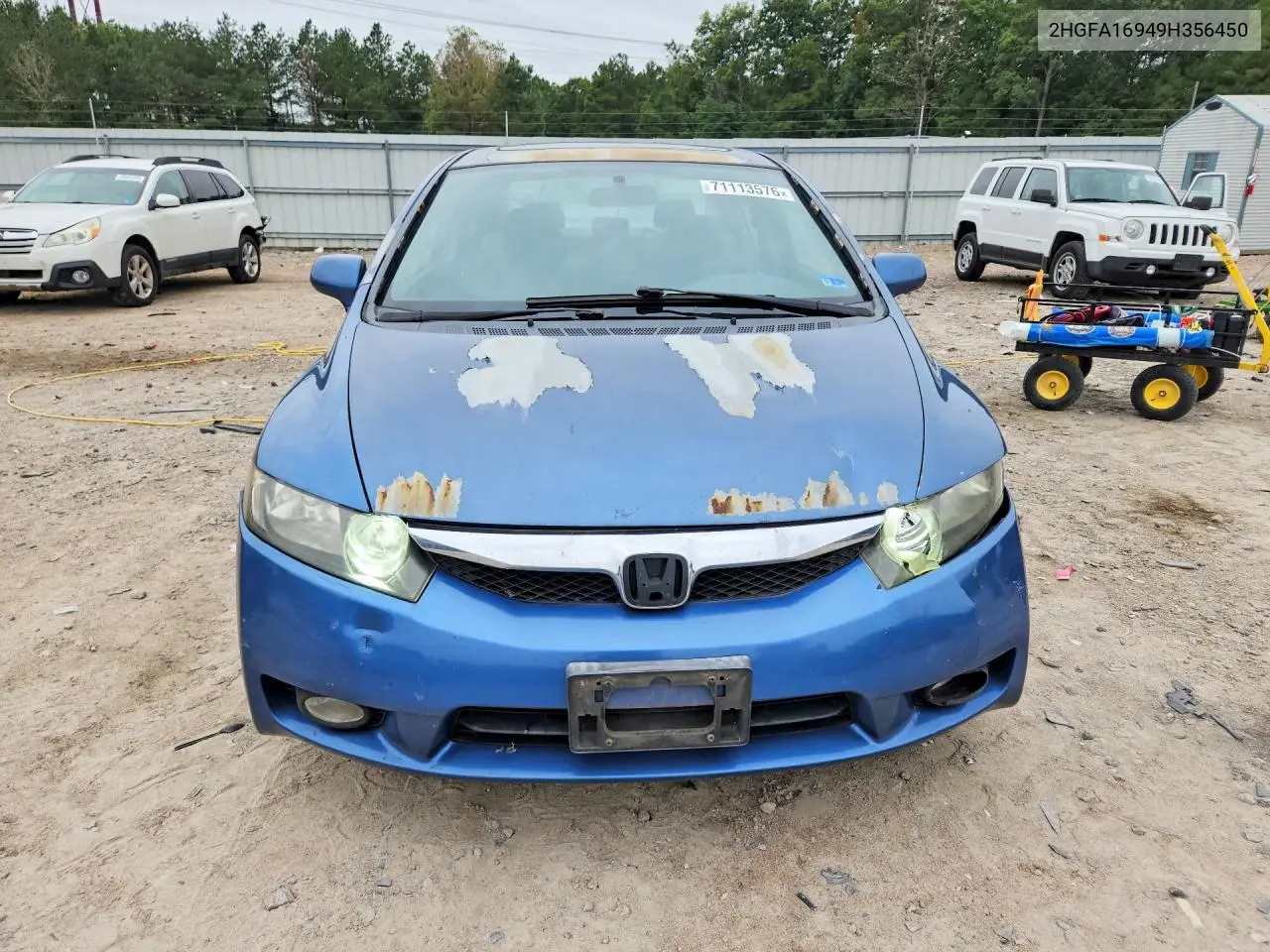 2020 HONDA CIVIC VIN 2HGFA16949H356450 — фото 5
