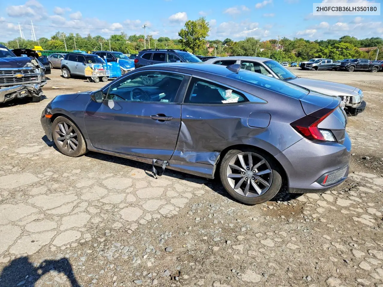 2020 HONDA CIVIC VIN 2HGFC3B36LH350180 — фото 2