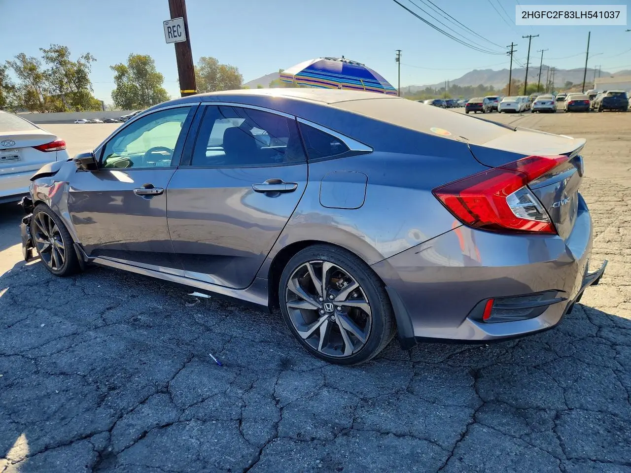 2020 HONDA CIVIC VIN 2HGFC2F83LH541037 — фото 2