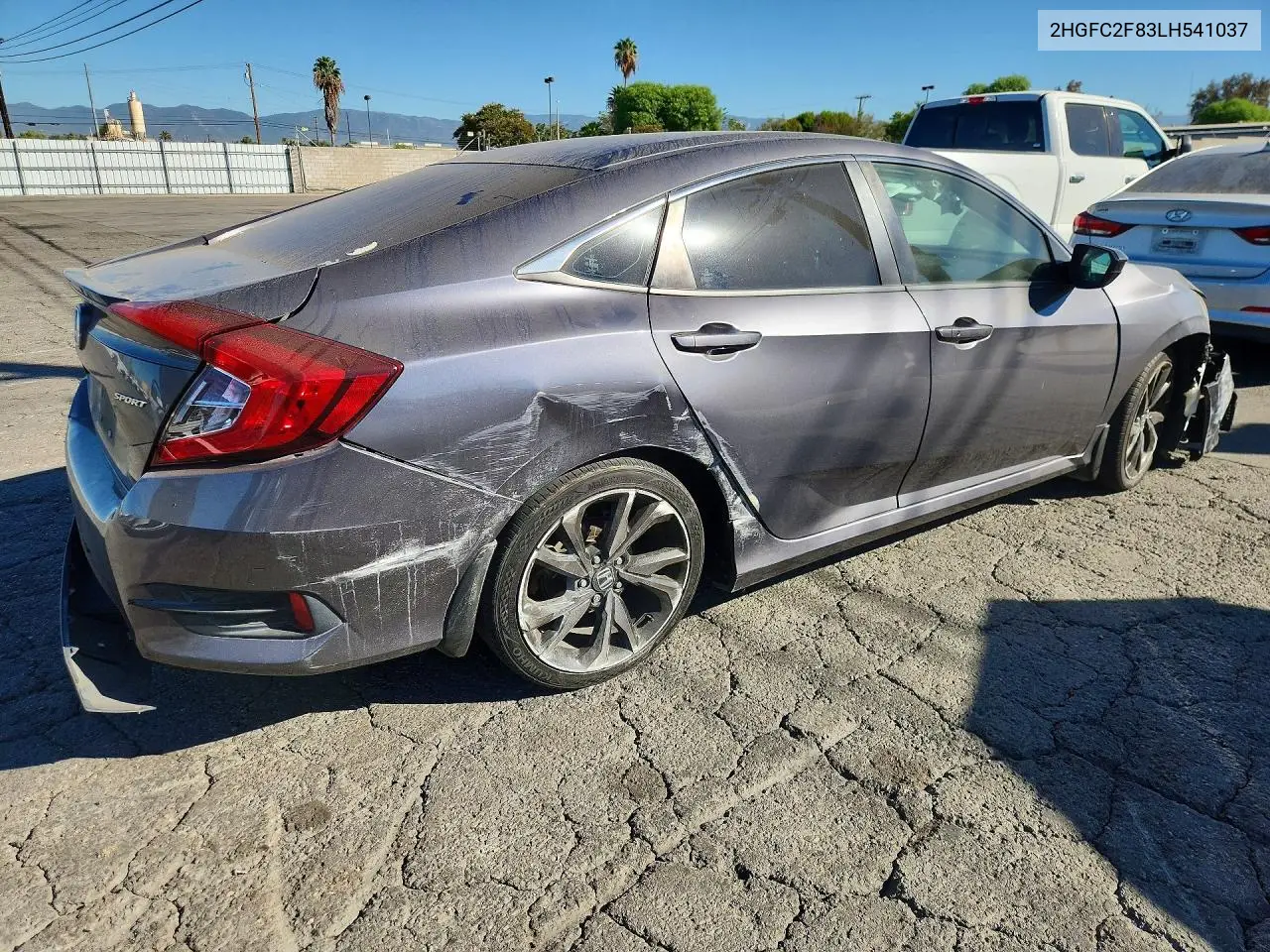 2020 HONDA CIVIC VIN 2HGFC2F83LH541037 — фото 3
