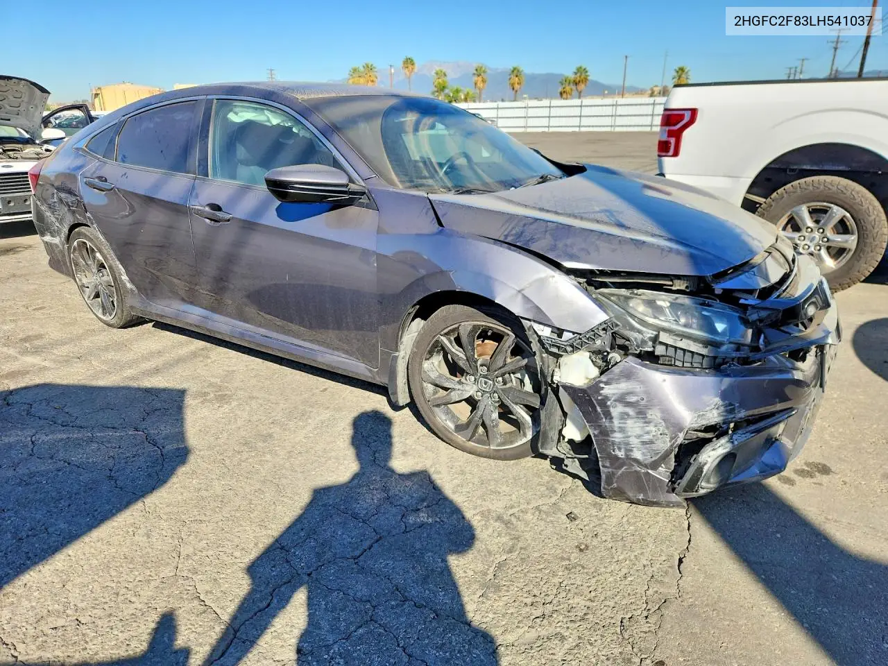 2020 HONDA CIVIC VIN 2HGFC2F83LH541037 — фото 4