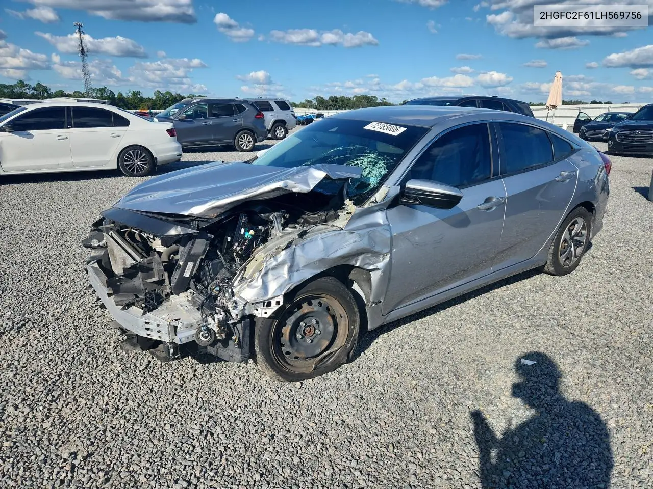 HONDA CIVIC 2020, VIN 2HGFC2F61LH569756