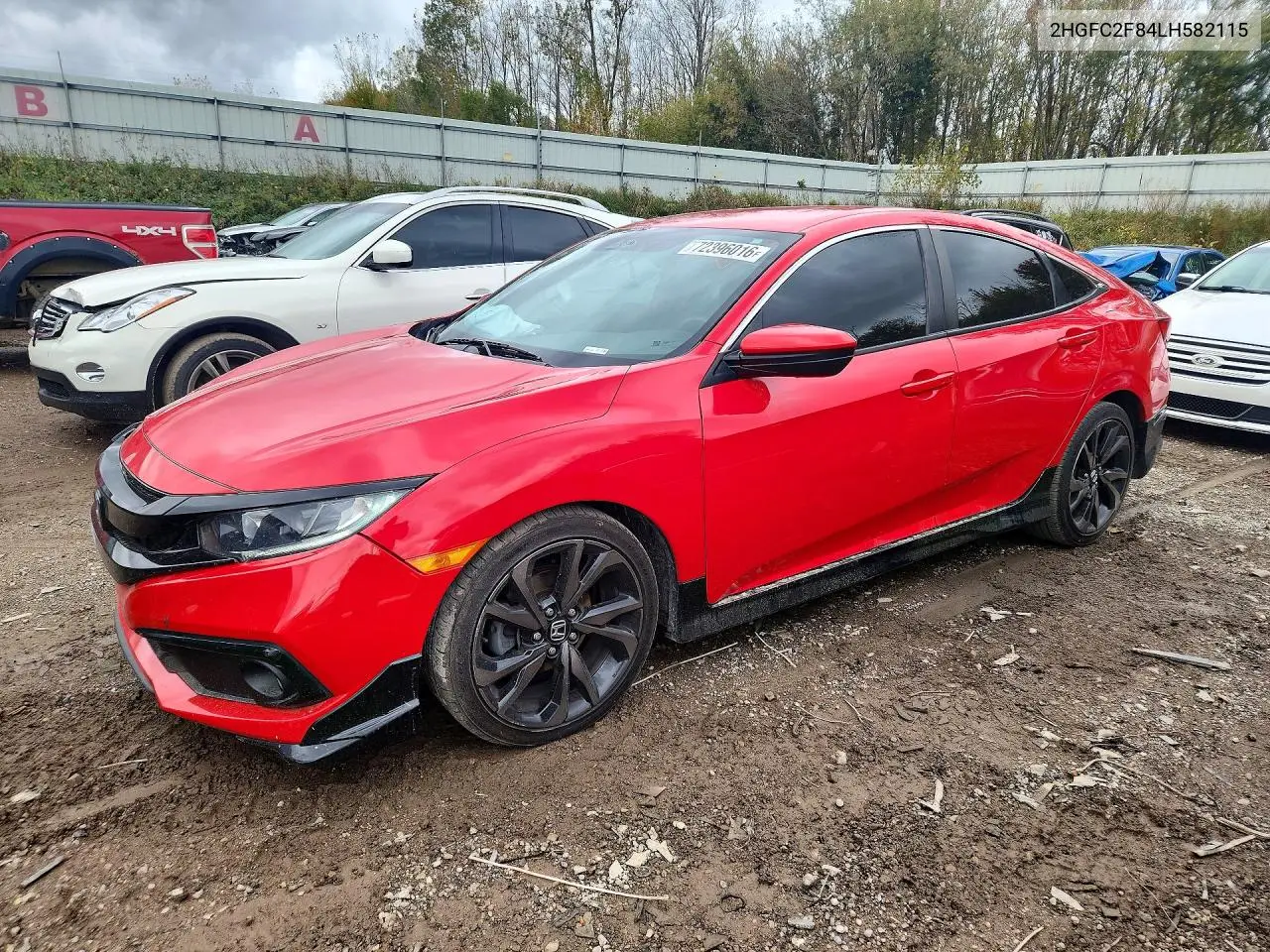 HONDA CIVIC 2020, VIN 2HGFC2F84LH582115