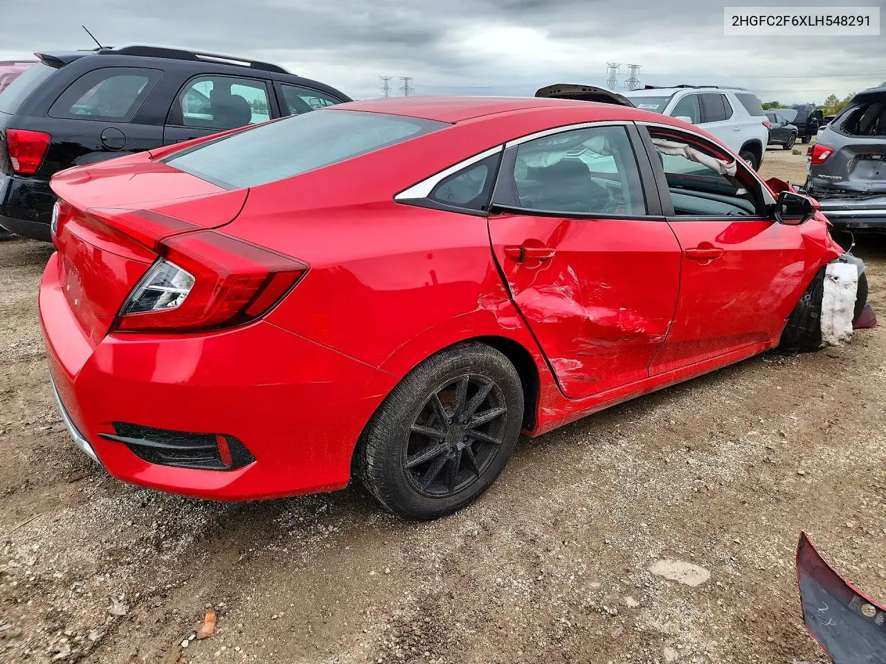 2020 HONDA CIVIC VIN 2HGFC2F6XLH548291 — фото 3