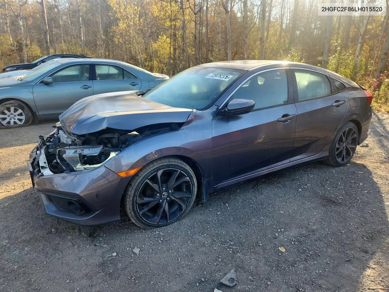 HONDA CIVIC 2020, VIN 2HGFC2F86LH015520