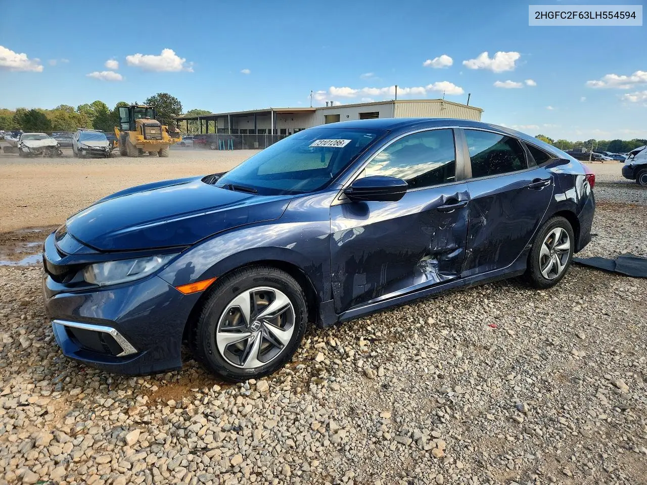 HONDA CIVIC 2020, VIN 2HGFC2F63LH554594