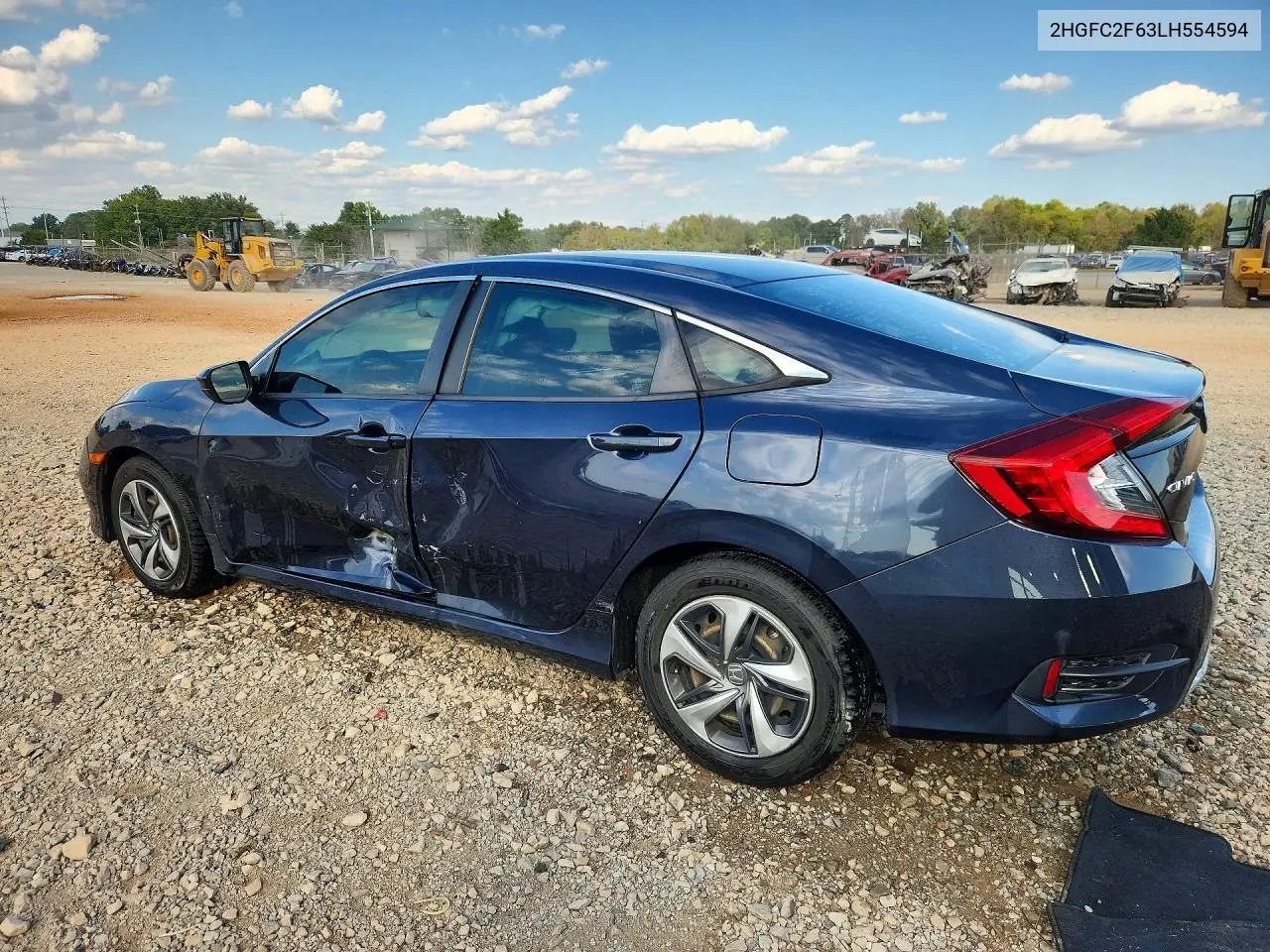 2020 HONDA CIVIC VIN 2HGFC2F63LH554594 — фото 2