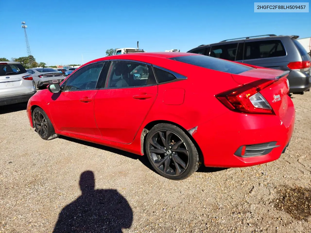 2020 HONDA CIVIC VIN 2HGFC2F88LH509457 — фото 2