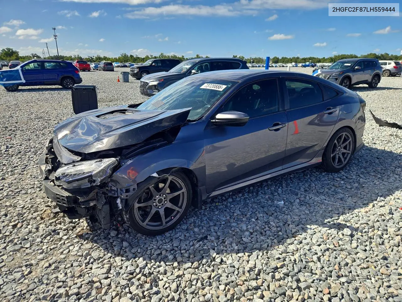 HONDA CIVIC 2020, VIN 2HGFC2F87LH559444