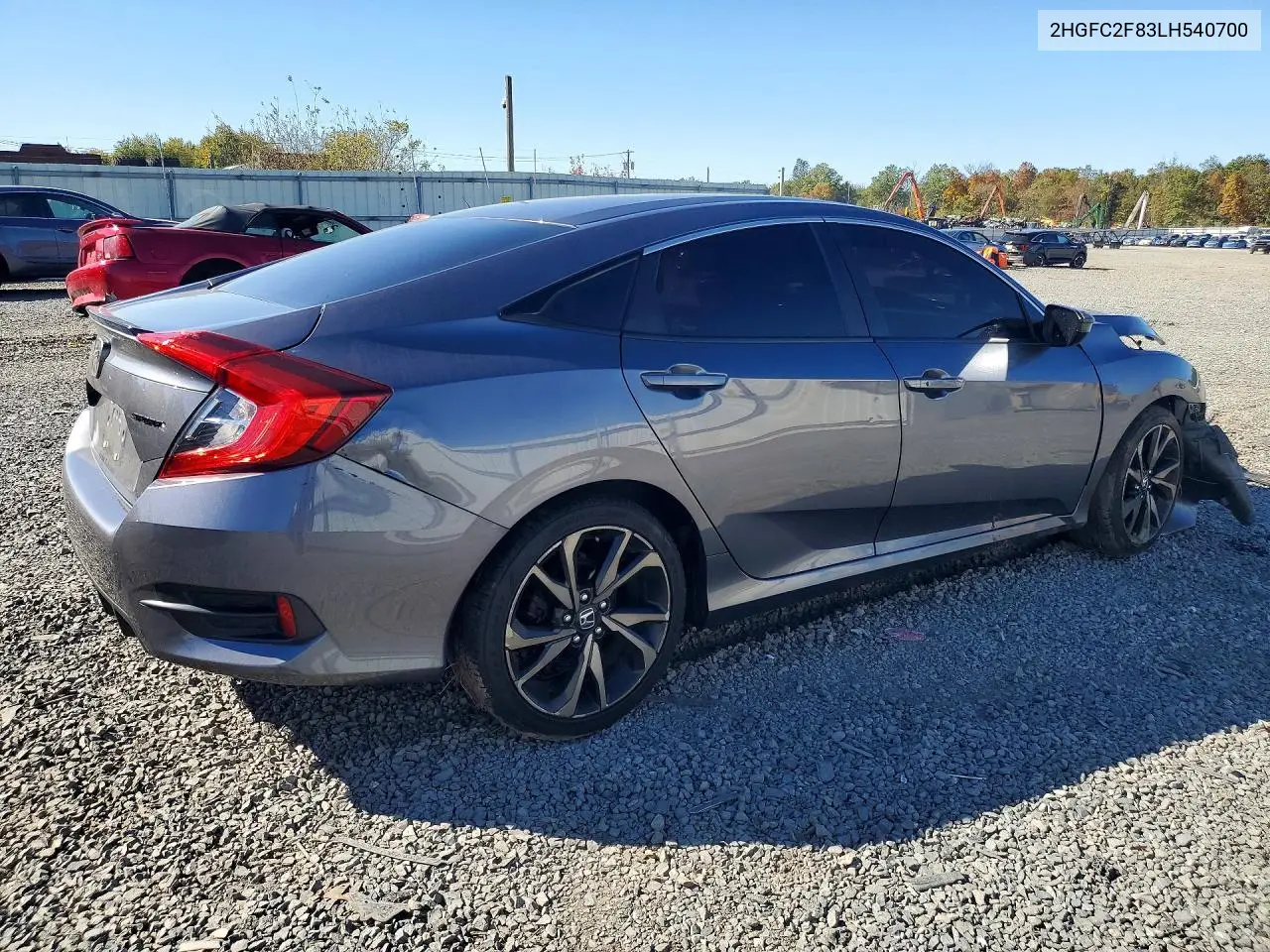2020 HONDA CIVIC VIN 2HGFC2F83LH540700 — фото 3