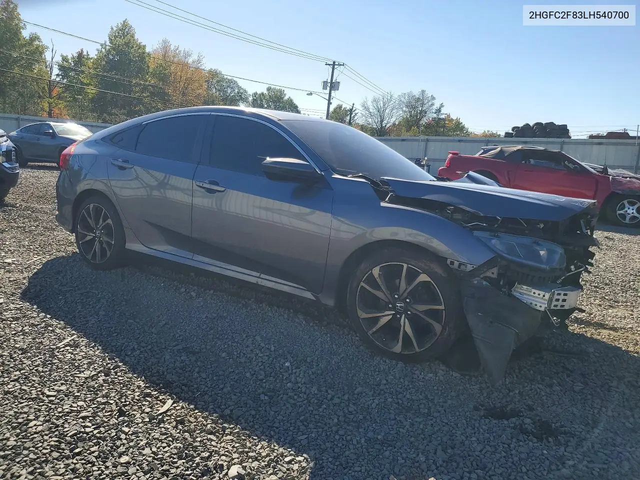 2020 HONDA CIVIC VIN 2HGFC2F83LH540700 — фото 4