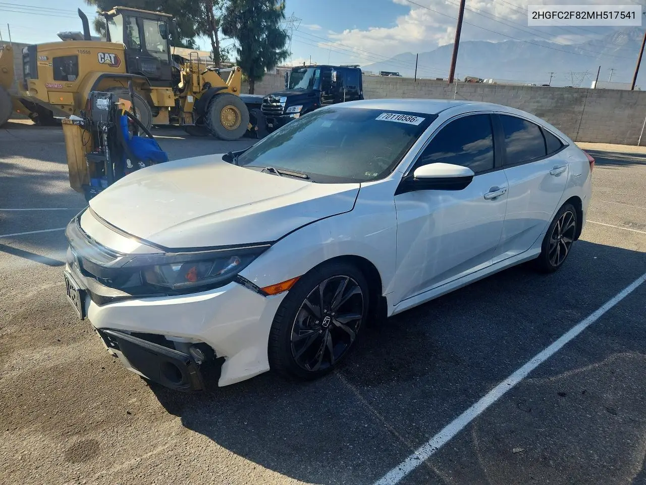 HONDA CIVIC 2021, VIN 2HGFC2F82MH517541