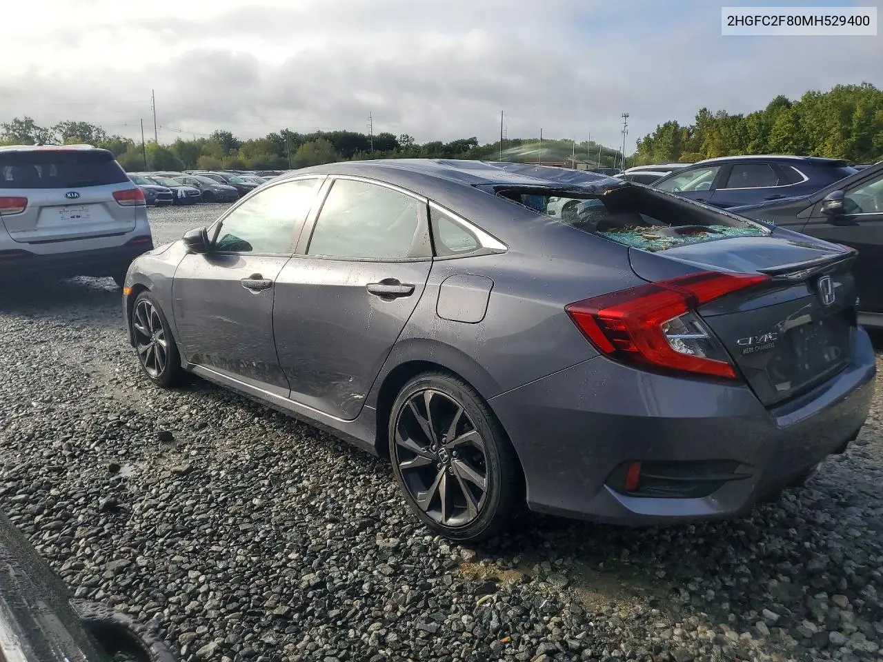 2021 HONDA CIVIC VIN 2HGFC2F80MH529400 — фото 2