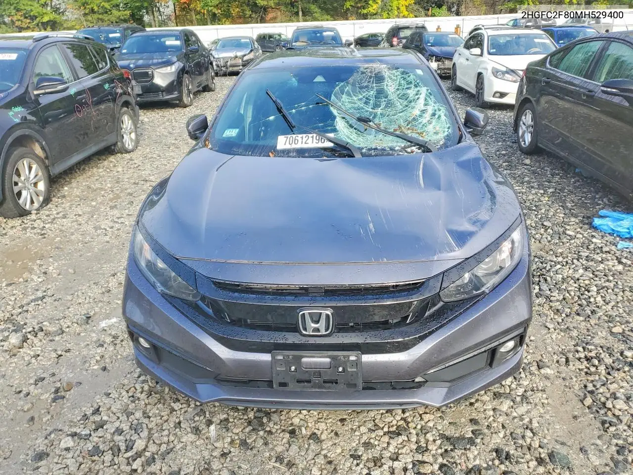 2021 HONDA CIVIC VIN 2HGFC2F80MH529400 — фото 5