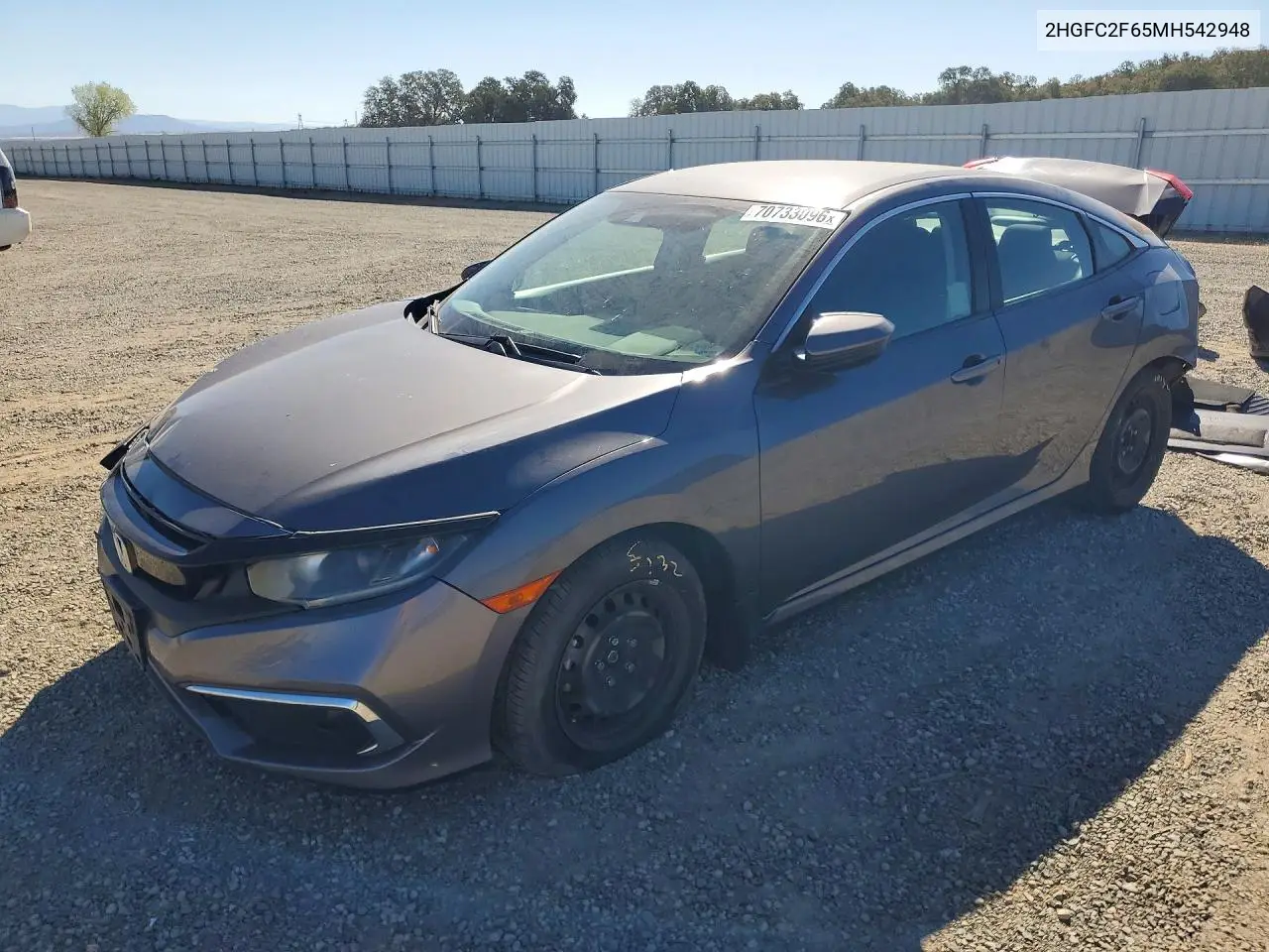 HONDA CIVIC 2021, VIN 2HGFC2F65MH542948