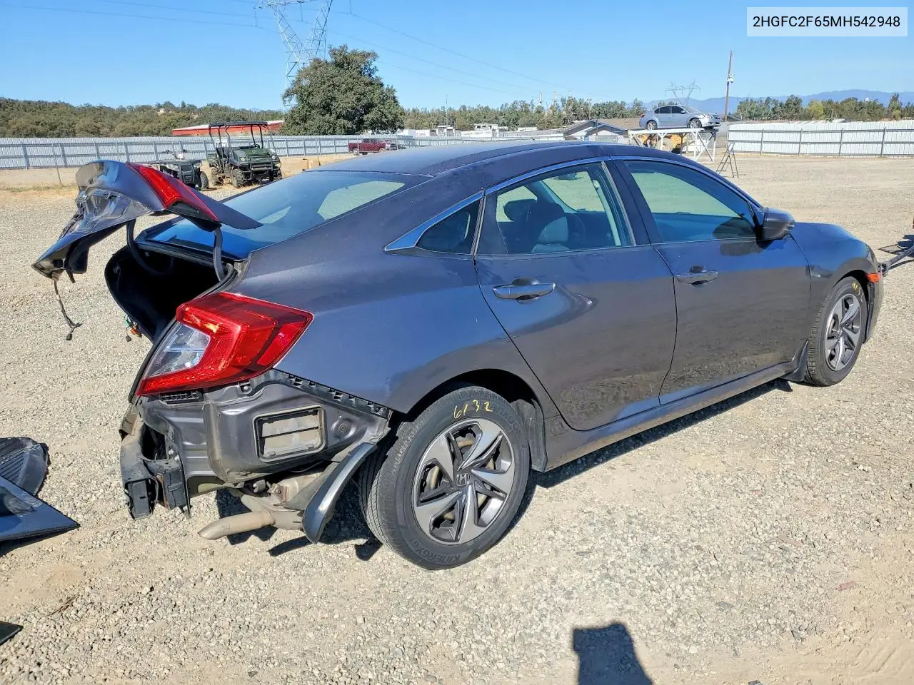 2021 HONDA CIVIC VIN 2HGFC2F65MH542948 — фото 3