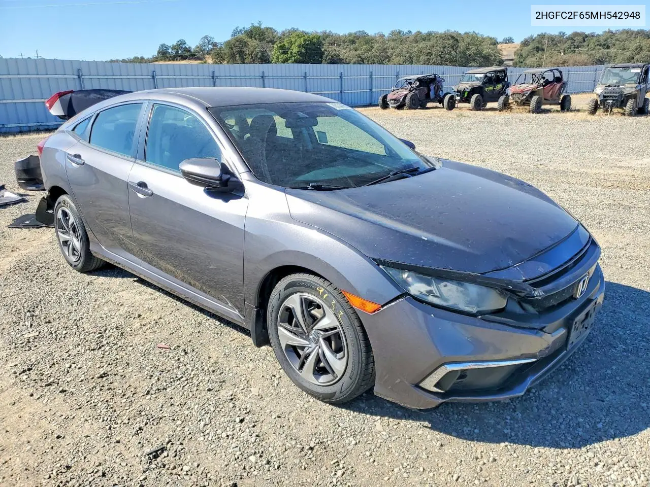 2021 HONDA CIVIC VIN 2HGFC2F65MH542948 — фото 4