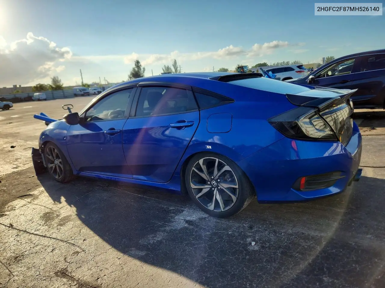 2021 HONDA CIVIC VIN 2HGFC2F87MH526140 — фото 2