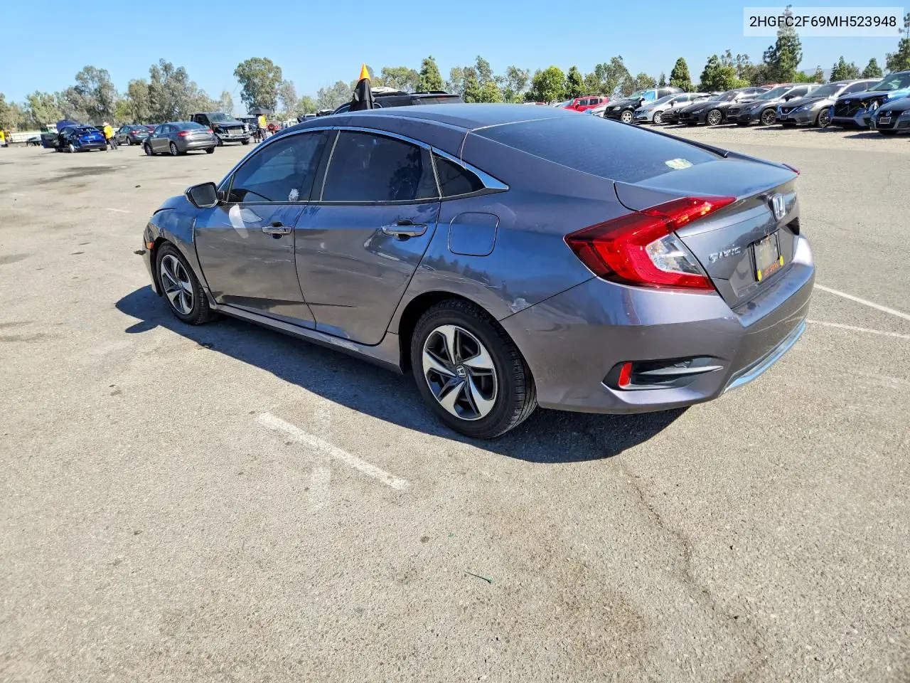 2021 HONDA CIVIC VIN 2HGFC2F69MH523948 — фото 2