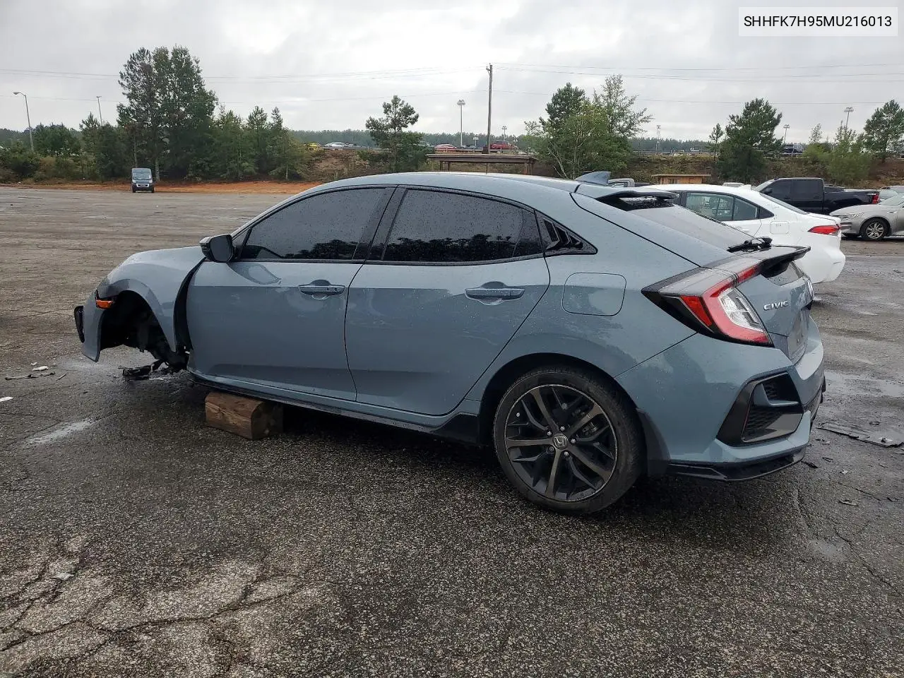 2021 HONDA CIVIC VIN SHHFK7H95MU216013 — фото 2