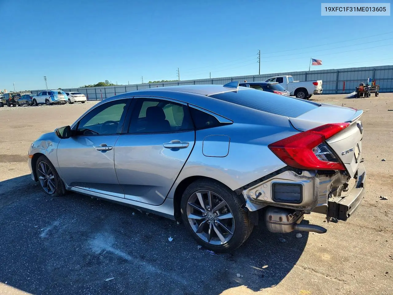 2021 HONDA CIVIC VIN 19XFC1F31ME013605 — фото 2