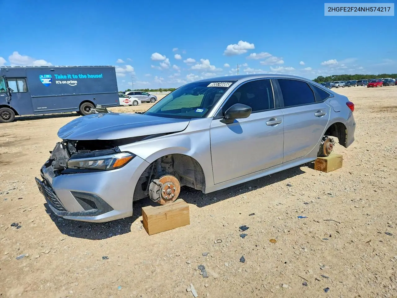 HONDA CIVIC 2022, VIN 2HGFE2F24NH574217