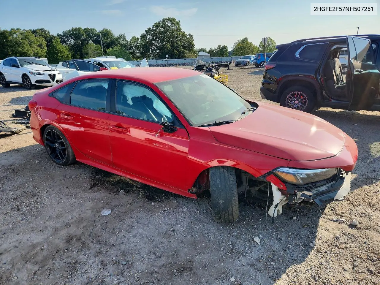 2022 HONDA CIVIC VIN 2HGFE2F57NH507251 — фото 4