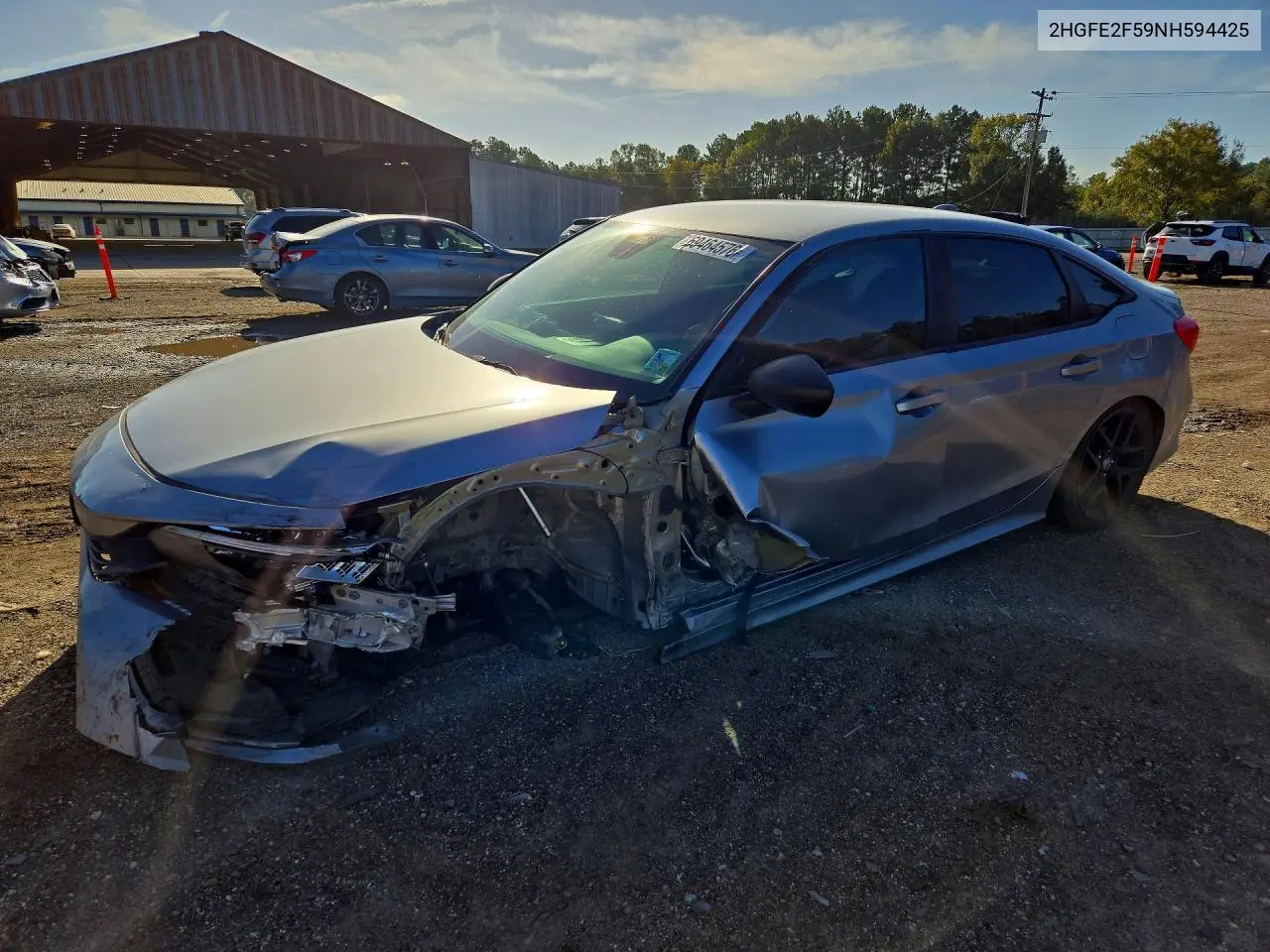 HONDA CIVIC 2022, VIN 2HGFE2F59NH594425