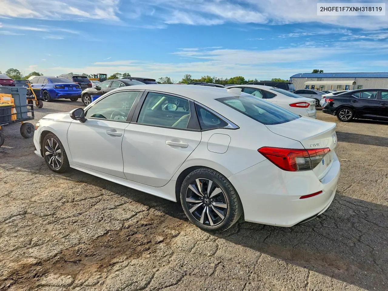 2022 HONDA CIVIC VIN 2HGFE1F7XNH318119 — фото 2
