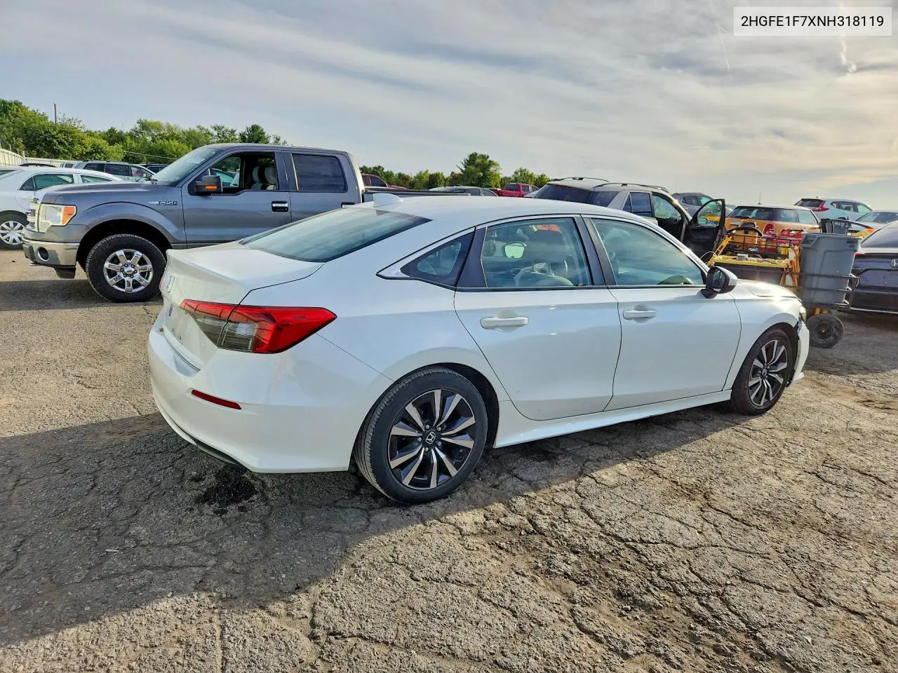 2022 HONDA CIVIC VIN 2HGFE1F7XNH318119 — фото 3