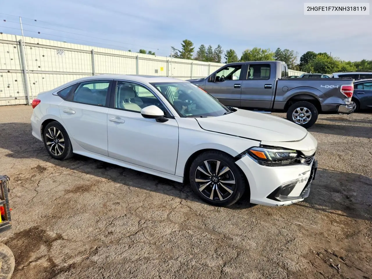 2022 HONDA CIVIC VIN 2HGFE1F7XNH318119 — фото 4
