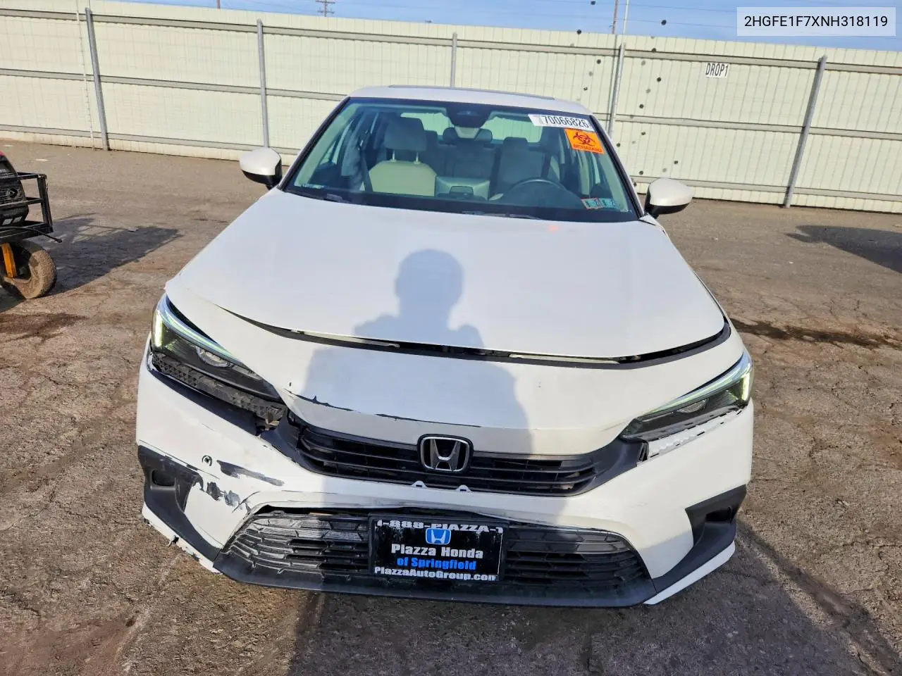 2022 HONDA CIVIC VIN 2HGFE1F7XNH318119 — фото 5
