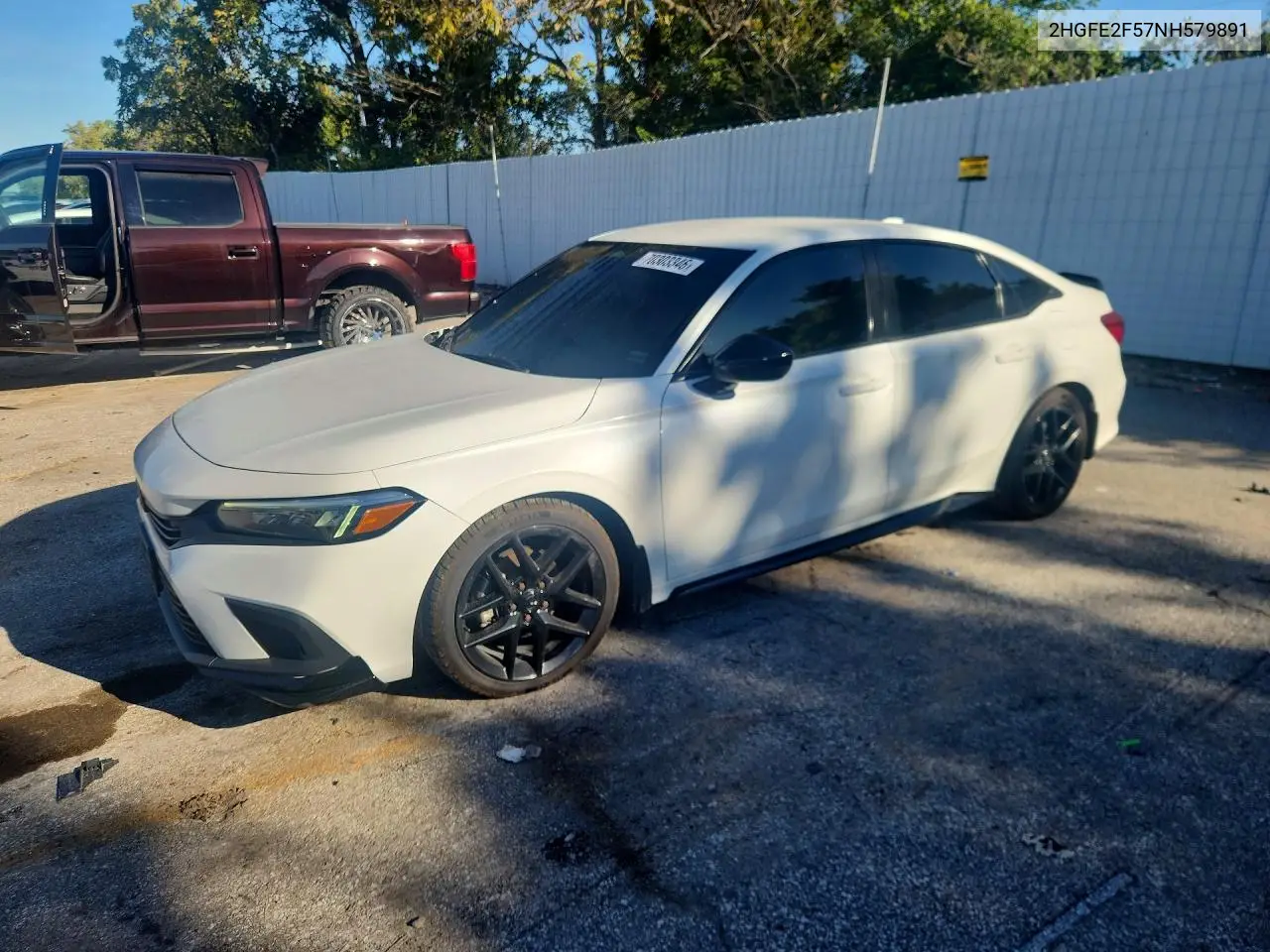 HONDA CIVIC 2022, VIN 2HGFE2F57NH579891