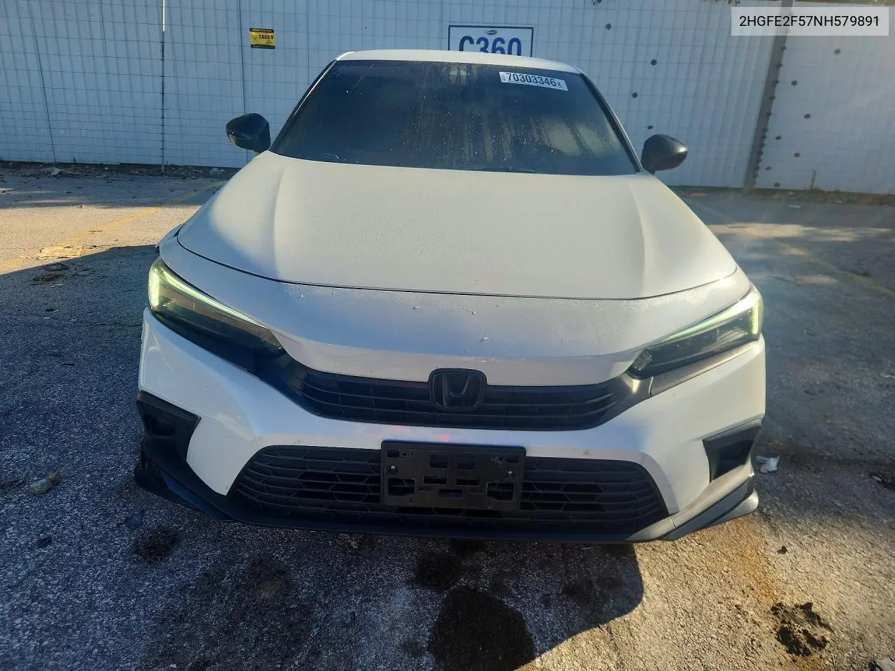 2022 HONDA CIVIC VIN 2HGFE2F57NH579891 — фото 5
