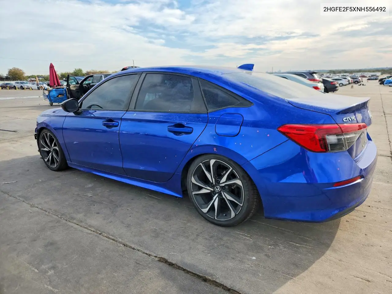 2022 HONDA CIVIC VIN 2HGFE2F5XNH556492 — фото 2