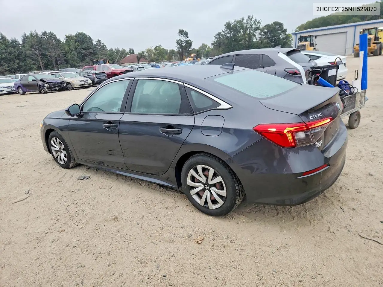 2022 HONDA CIVIC VIN 2HGFE2F25NH529870 — фото 2