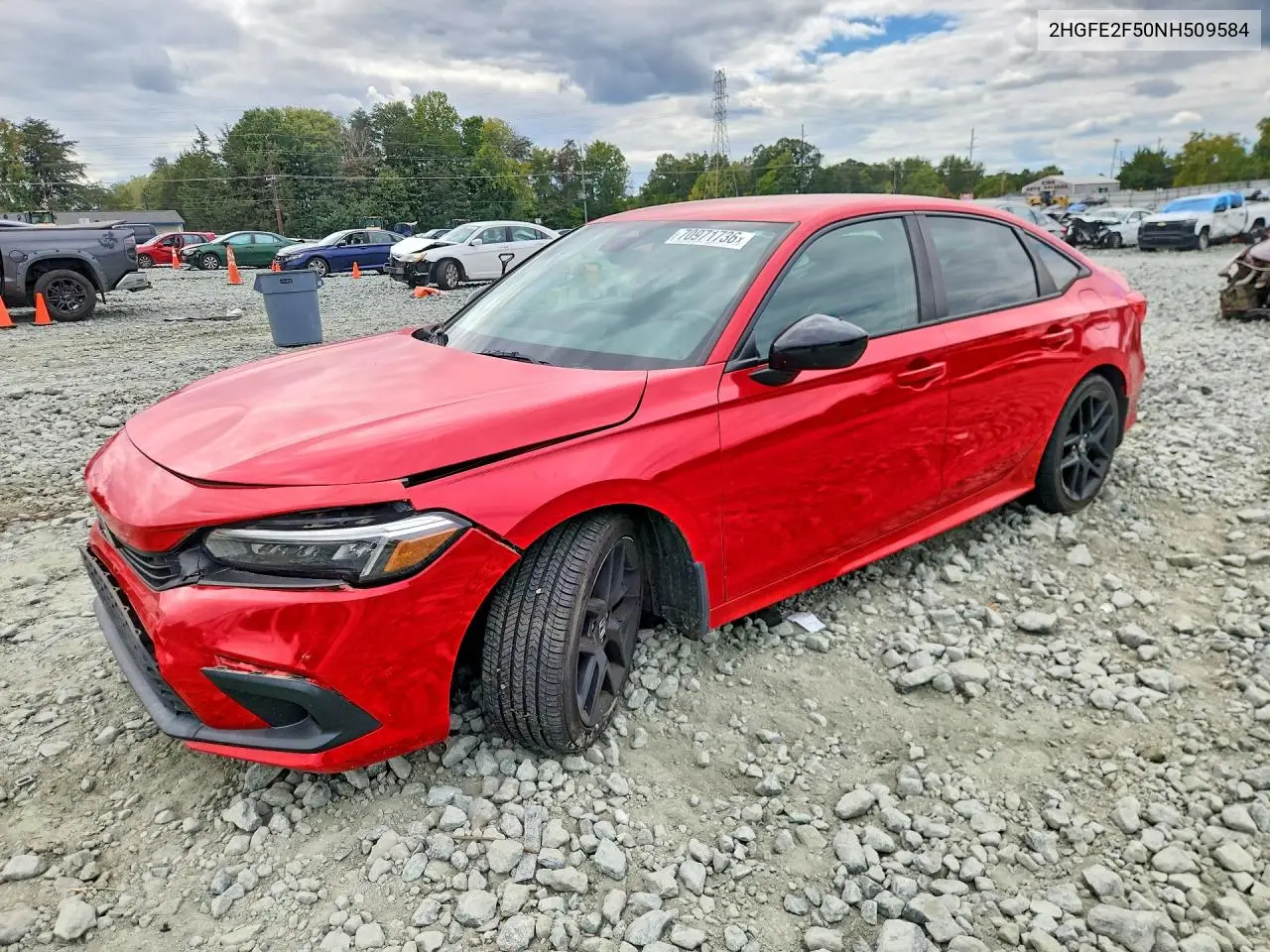 HONDA CIVIC 2022, VIN 2HGFE2F50NH509584