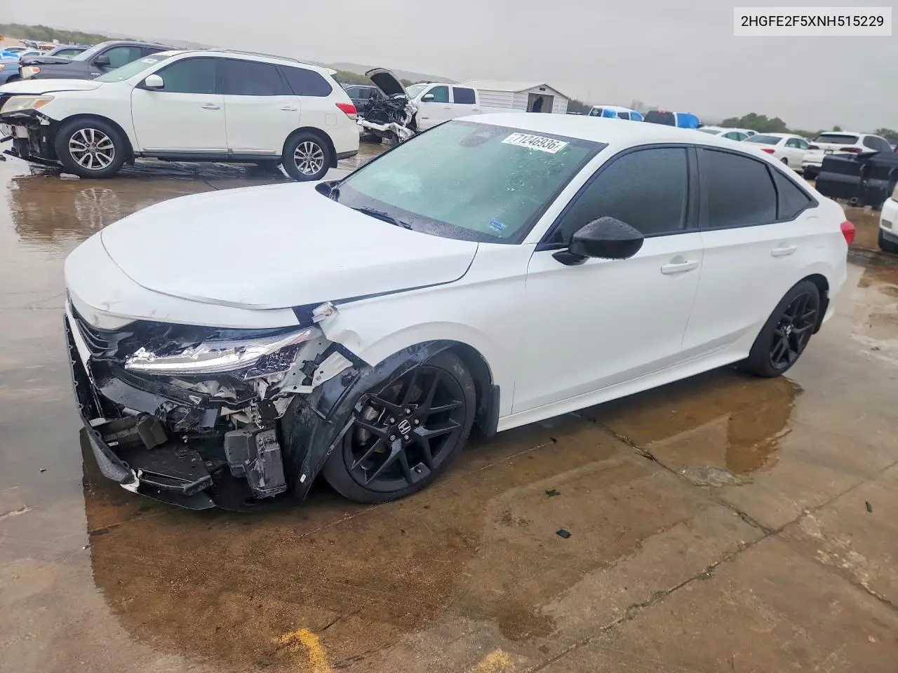 HONDA CIVIC 2022, VIN 2HGFE2F5XNH515229