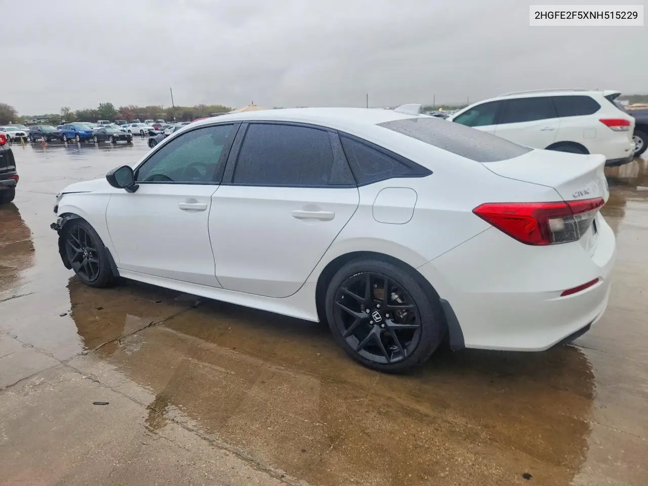 2022 HONDA CIVIC VIN 2HGFE2F5XNH515229 — фото 2