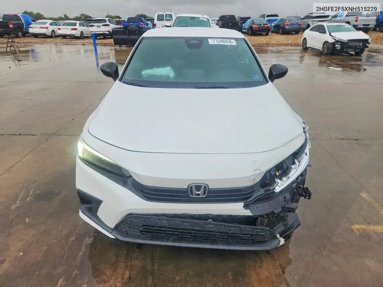 2022 HONDA CIVIC VIN 2HGFE2F5XNH515229 — фото 5