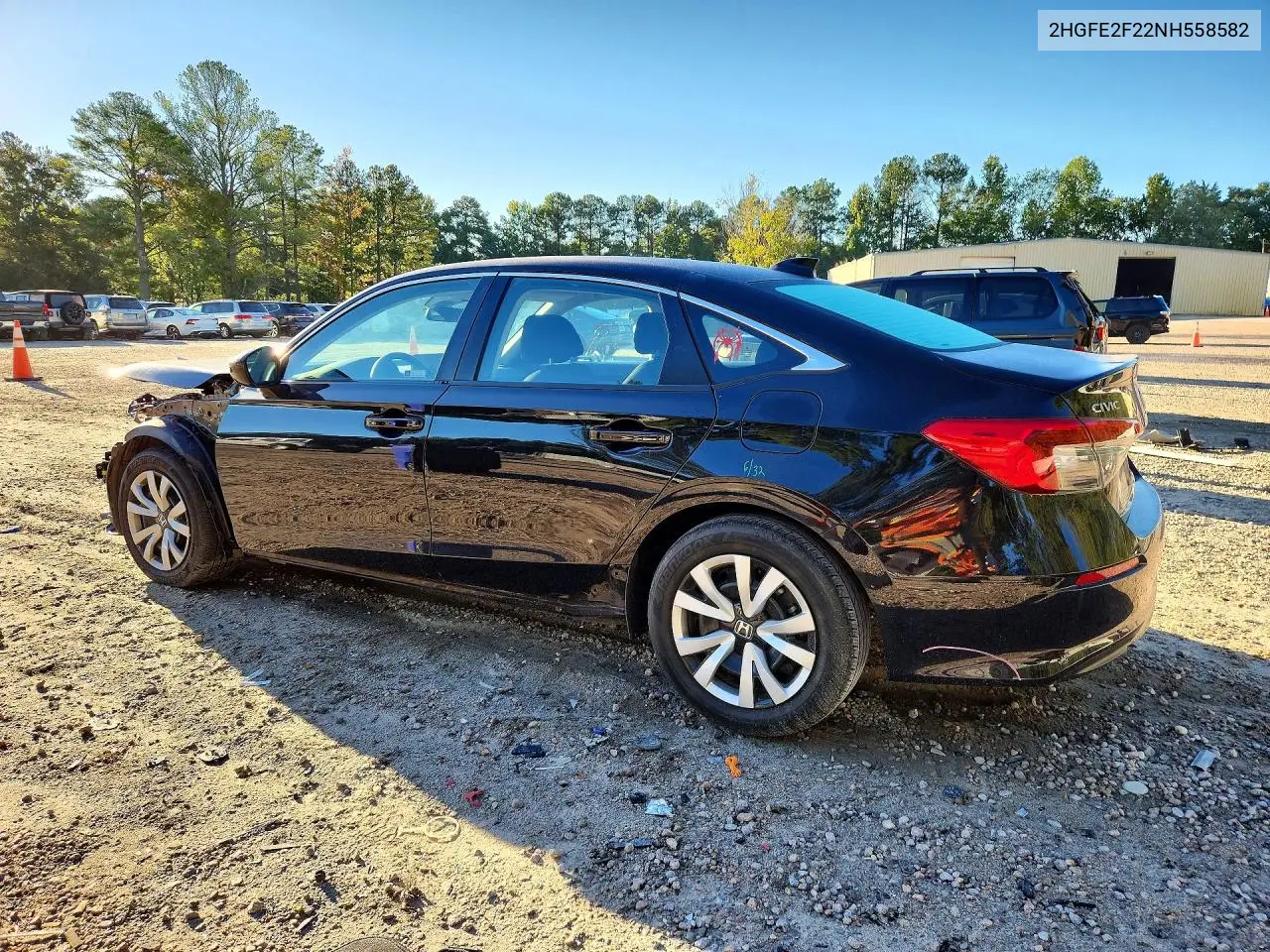 2022 HONDA CIVIC VIN 2HGFE2F22NH558582 — фото 2