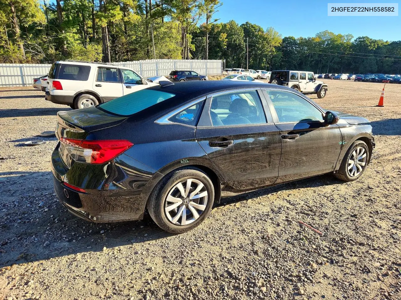2022 HONDA CIVIC VIN 2HGFE2F22NH558582 — фото 3