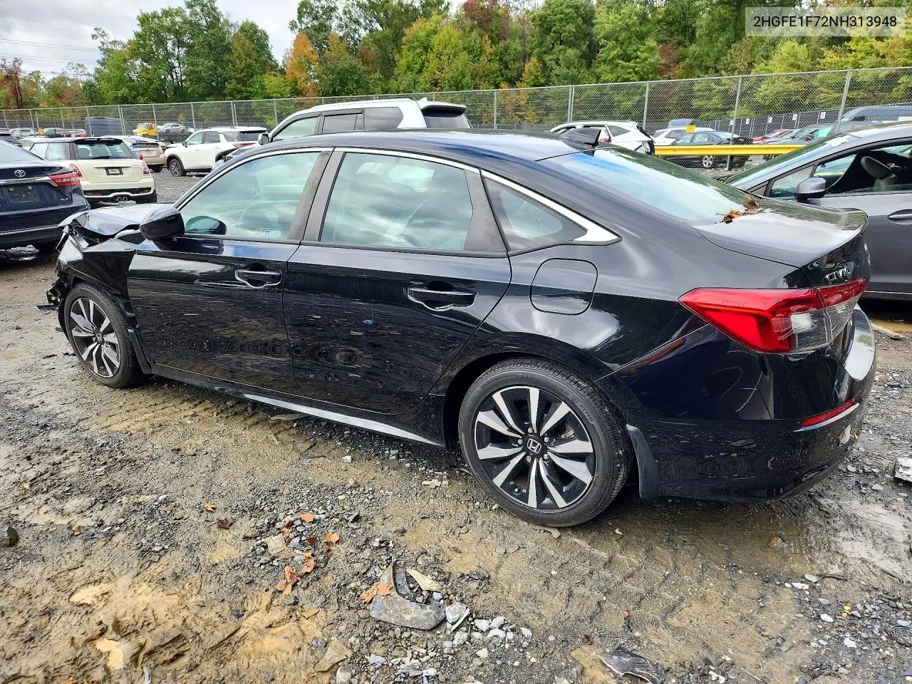 2022 HONDA CIVIC VIN 2HGFE1F72NH313948 — фото 2