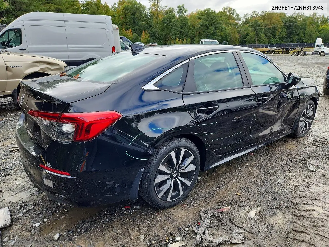 2022 HONDA CIVIC VIN 2HGFE1F72NH313948 — фото 3