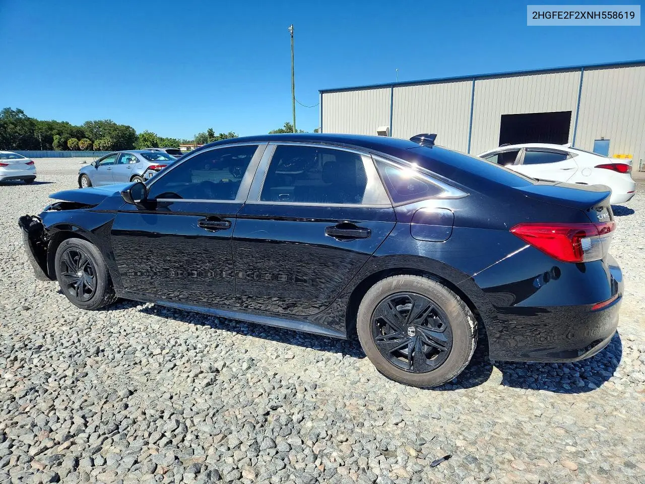 2022 HONDA CIVIC VIN 2HGFE2F2XNH558619 — фото 2