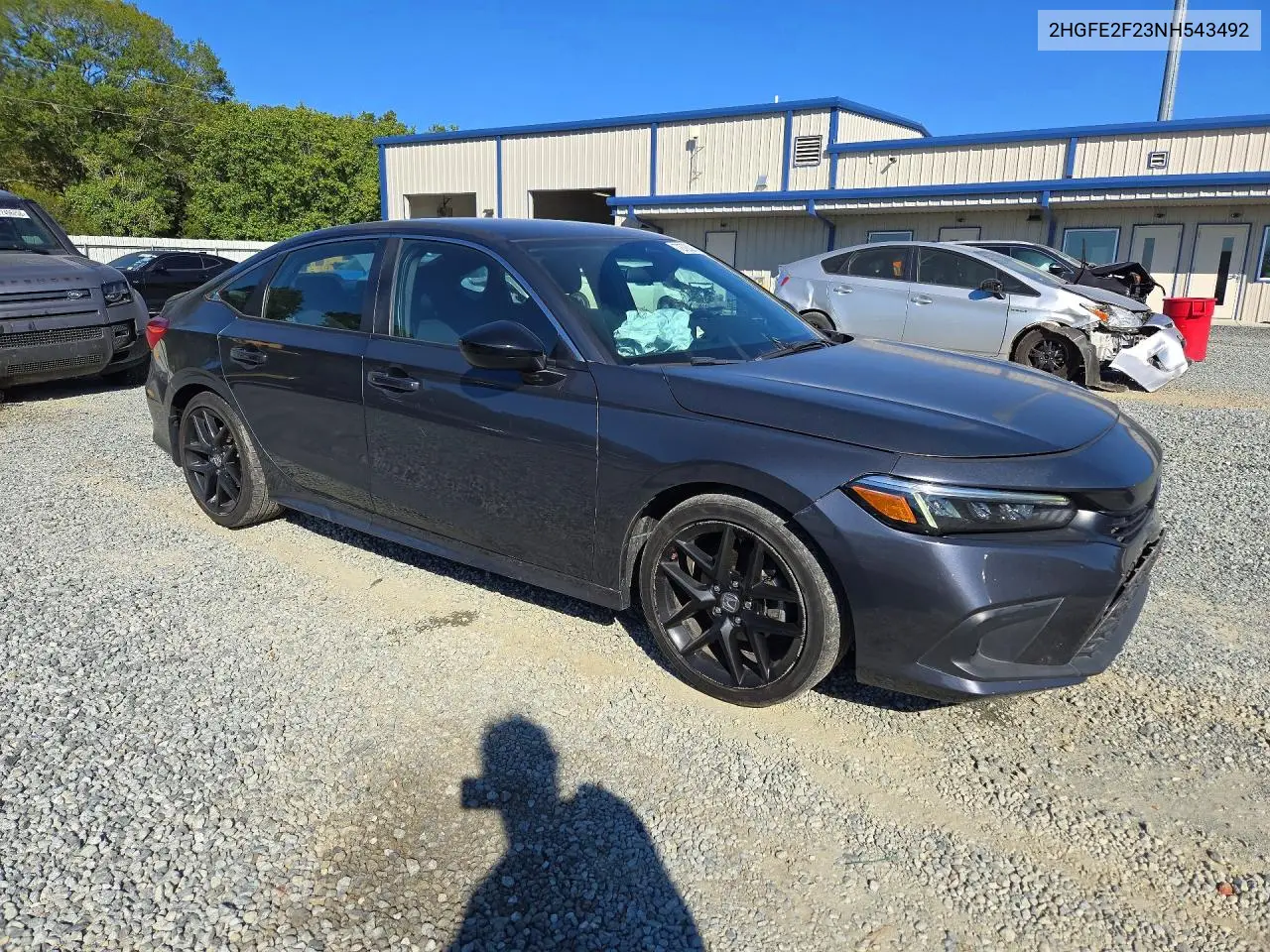 2022 HONDA CIVIC VIN 2HGFE2F23NH543492 — фото 4