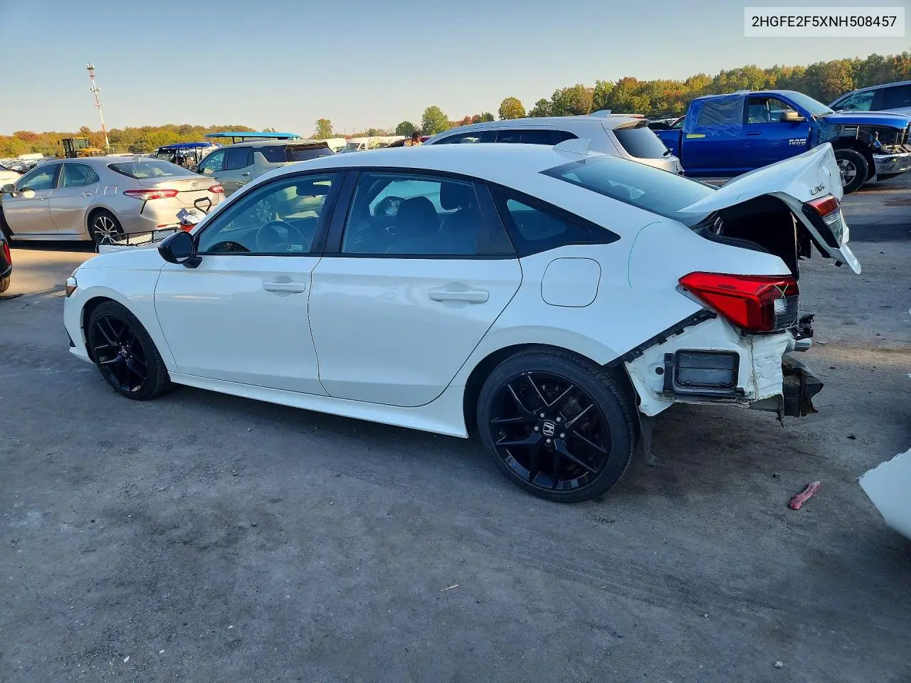 2022 HONDA CIVIC VIN 2HGFE2F5XNH508457 — фото 2