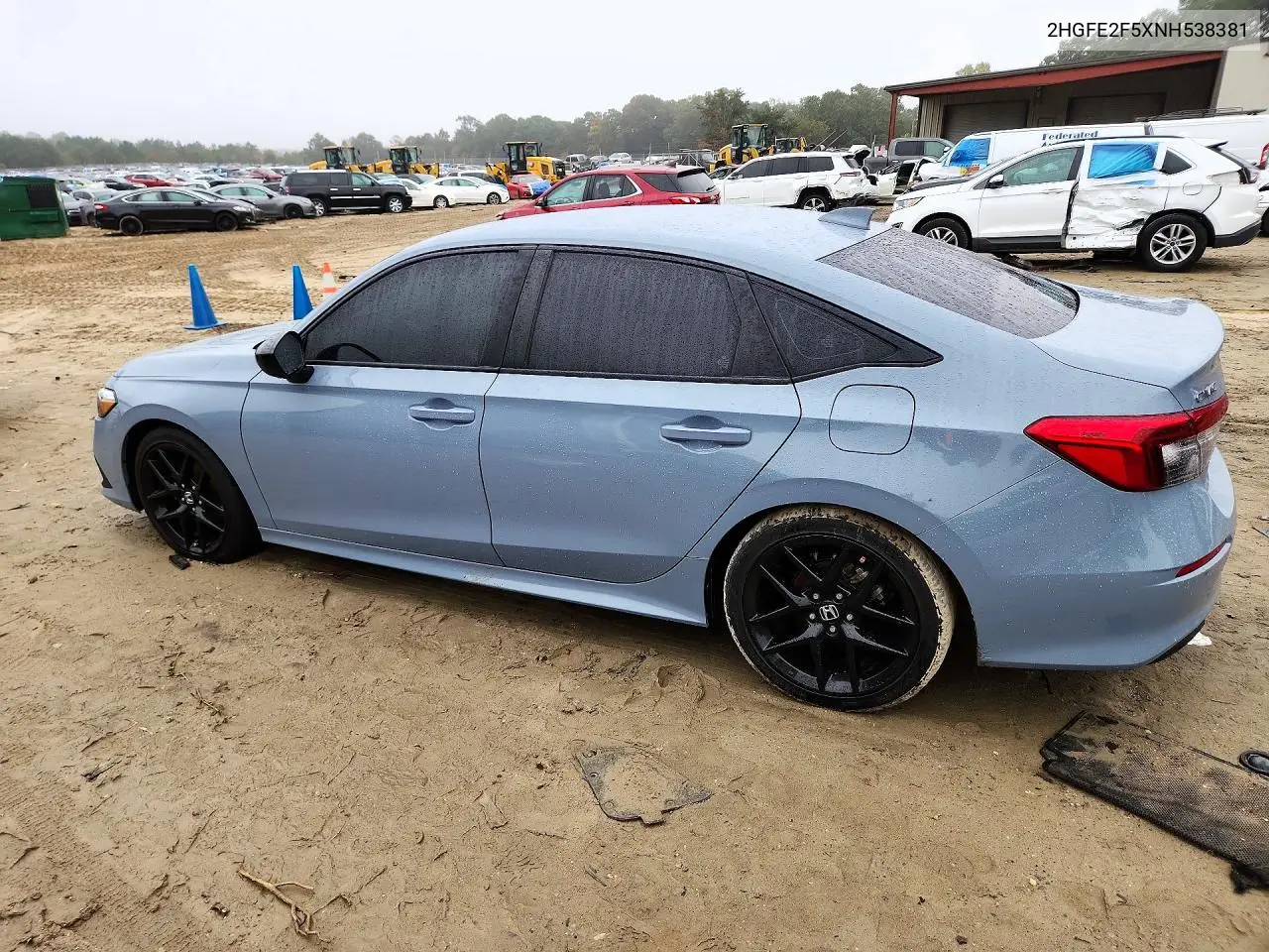 2022 HONDA CIVIC VIN 2HGFE2F5XNH538381 — фото 2