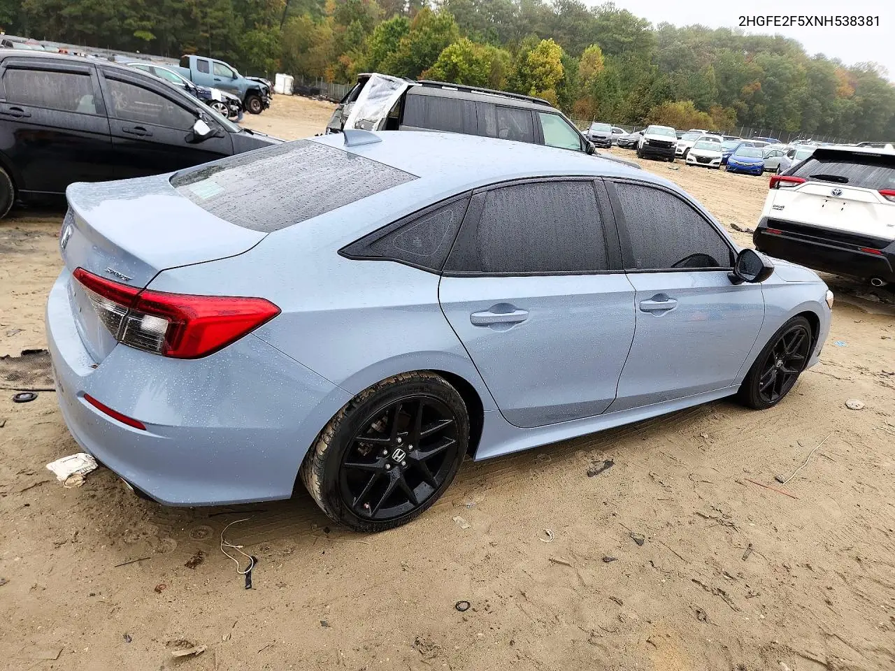 2022 HONDA CIVIC VIN 2HGFE2F5XNH538381 — фото 3