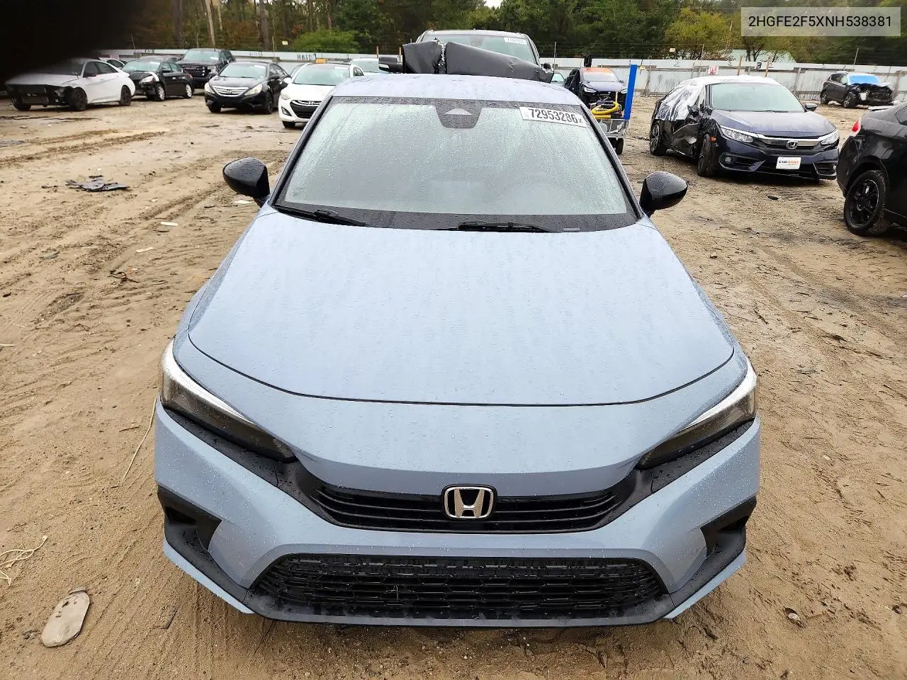 2022 HONDA CIVIC VIN 2HGFE2F5XNH538381 — фото 5